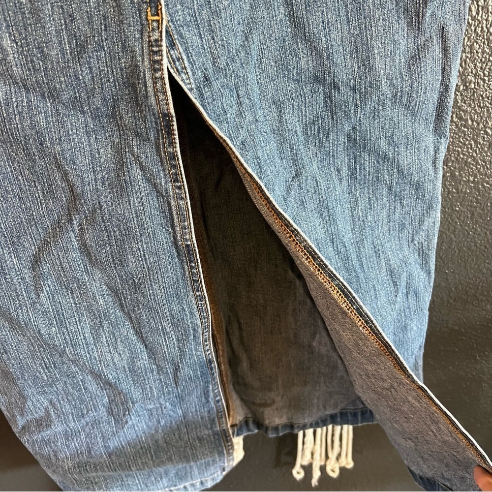 BKE Castaway Denim Pencil Skirt Woman’s 25 Y2K Boho Coastal Grandma Cottage Core - Picture 6 of 9